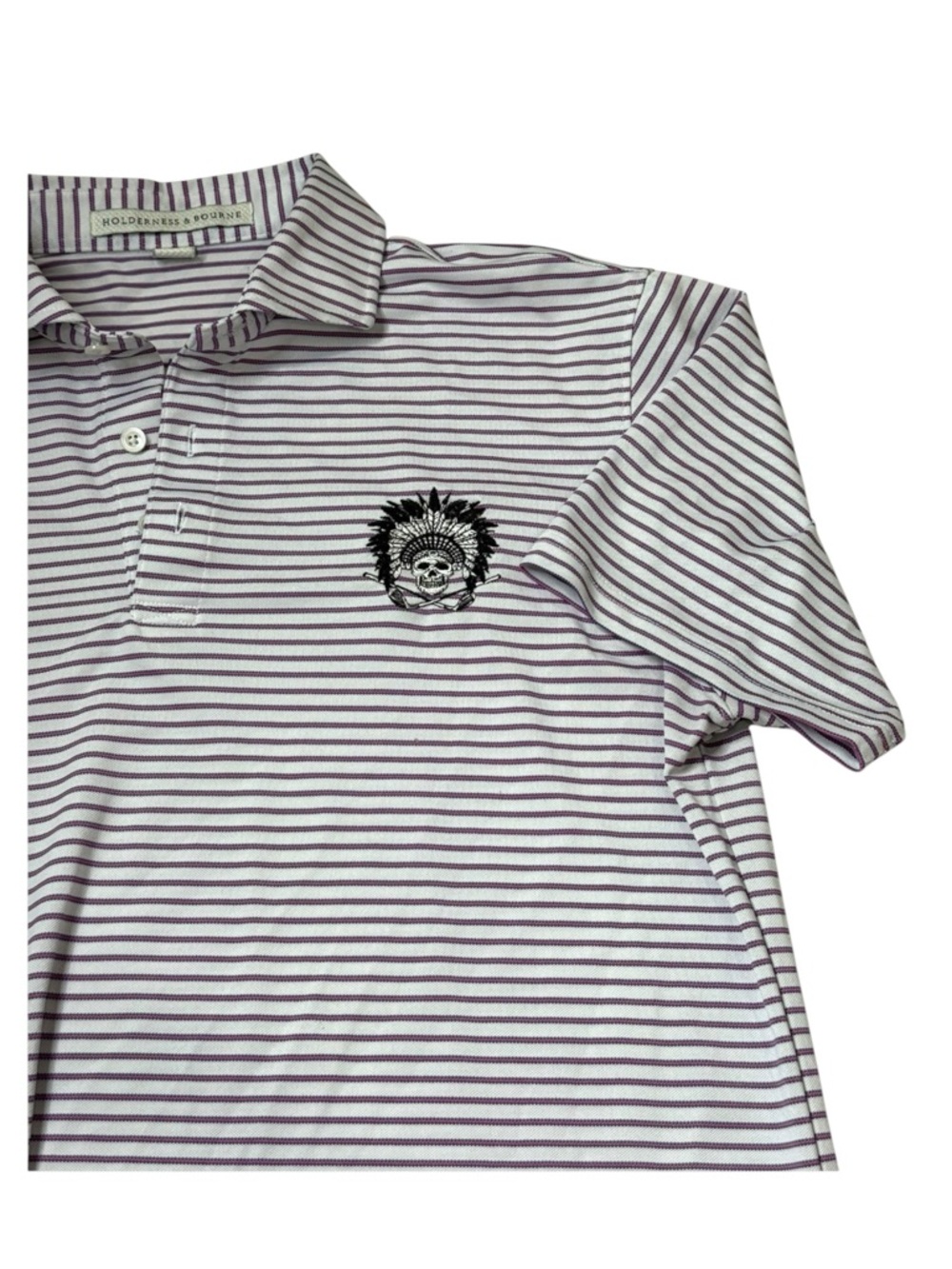 Holderness and Bourne ✪ The Walker Golf Polo ✪ Azalea Stripe ✪ Embroidery ✪ M - Picture 8 of 16